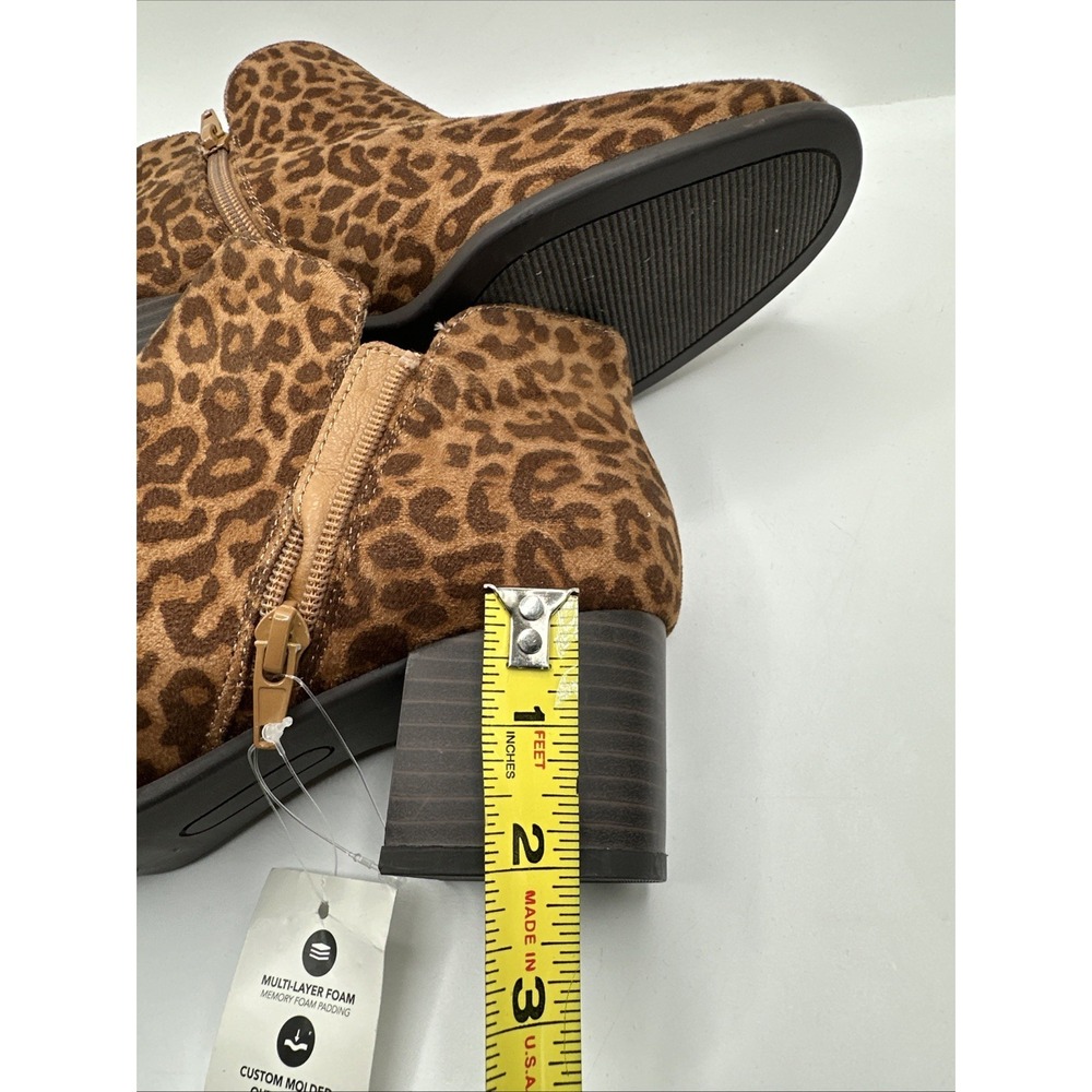 NEW Kim Rogers Cheetah Print Ankle‎ Boots Chunky Block Heel Size 7.5 - Picture 10 of 11